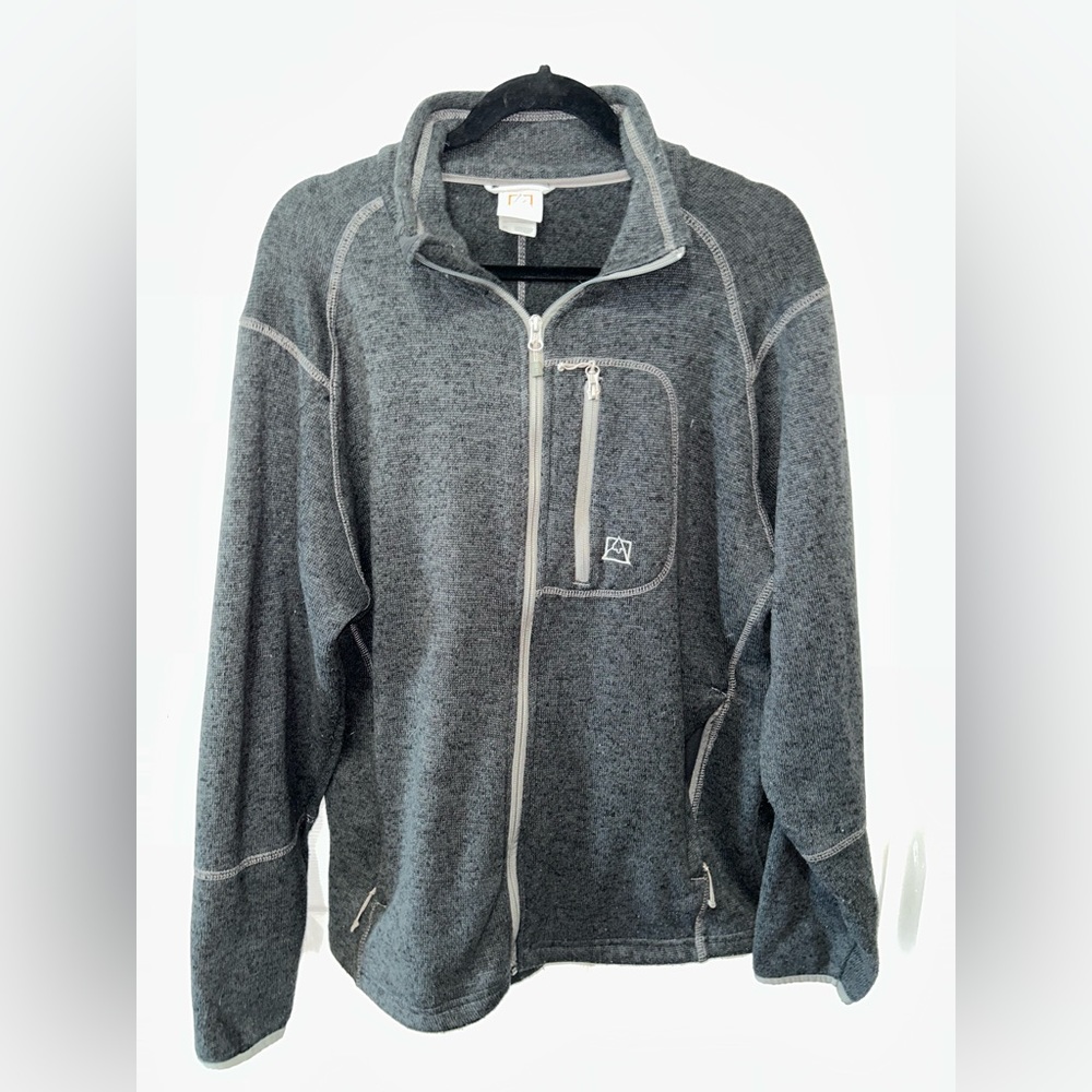 Avalanche Fleece Sweater Jacket Men's Gray Outdoor Hiking Full Zip XL